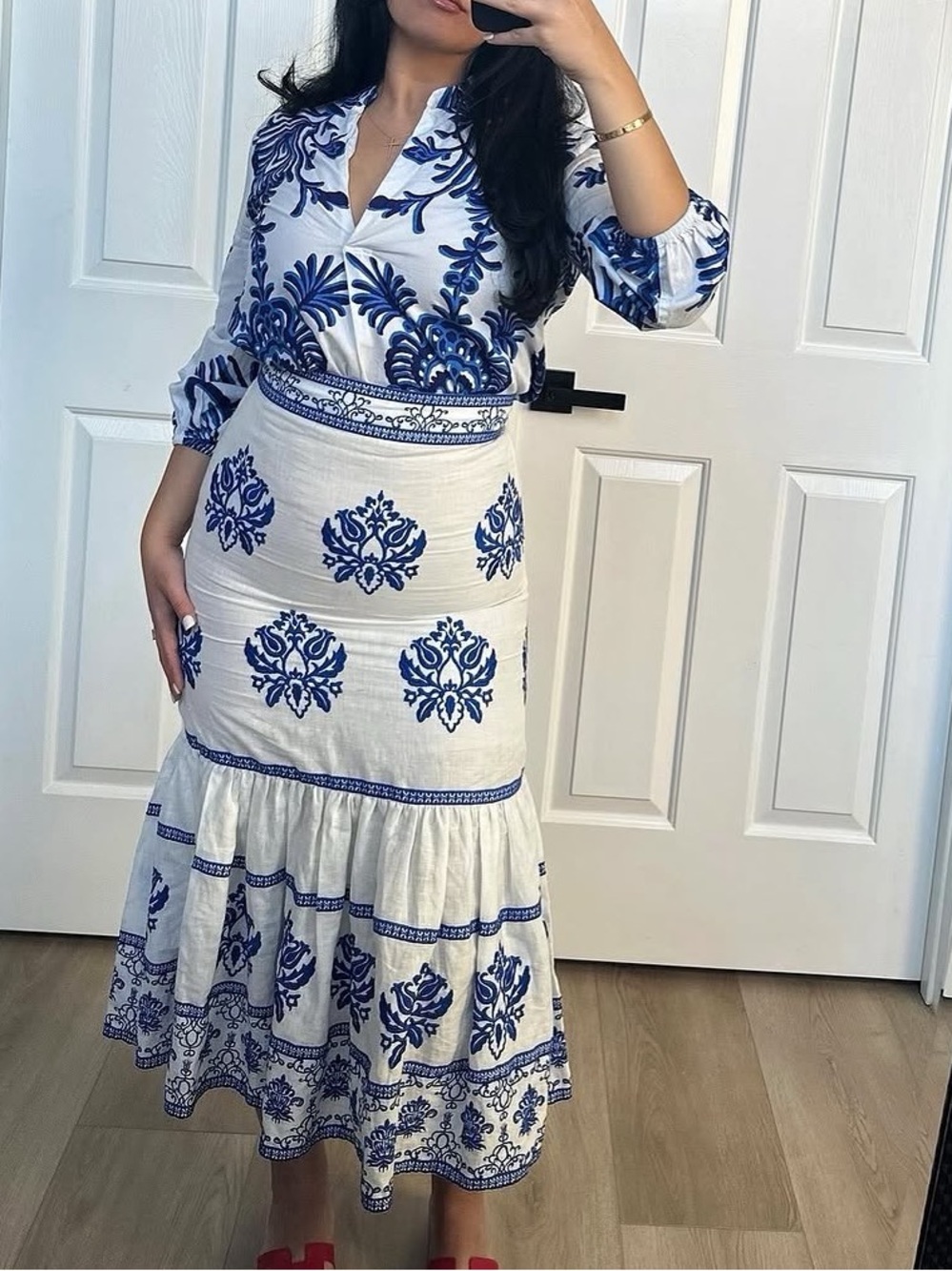 Zara White and Blue Set